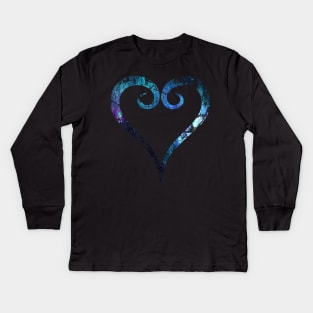 Kingdom Hearts Heart grunge galaxy Kids Long Sleeve T-Shirt